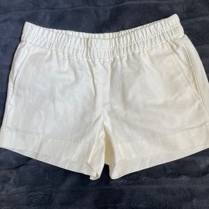 J crew ivory cotton shorts with elastic waist